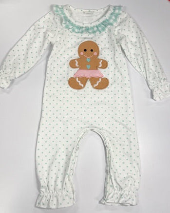 Blue Gingerbread Romper
