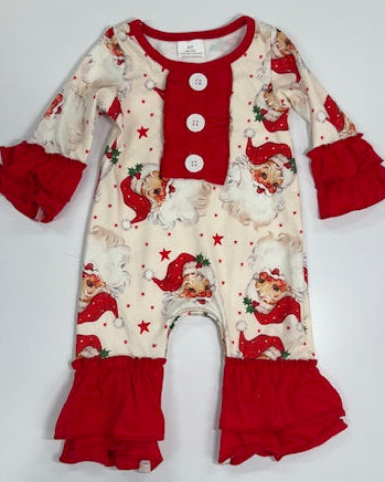 Santa Red Ruffle Romper