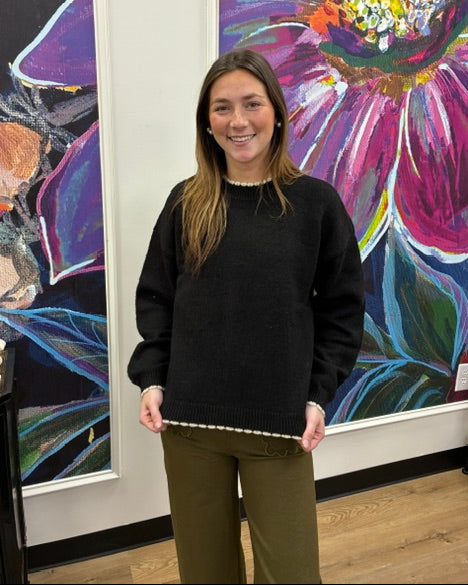 Contrast Edge Sweater