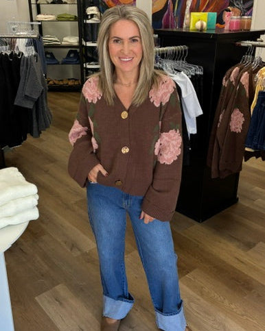 Floral Knit Cardigan