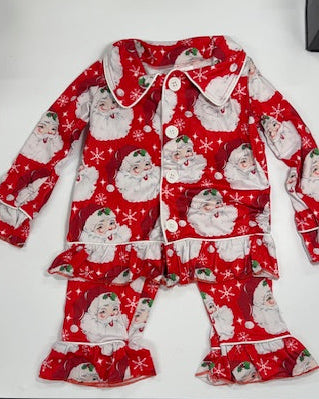 Red Santa Ruffle PJs