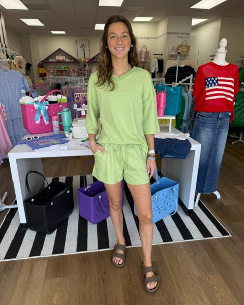 Meadow Green Vneck Set