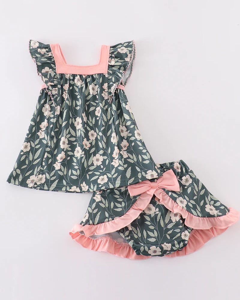 Green Bloom Print Set