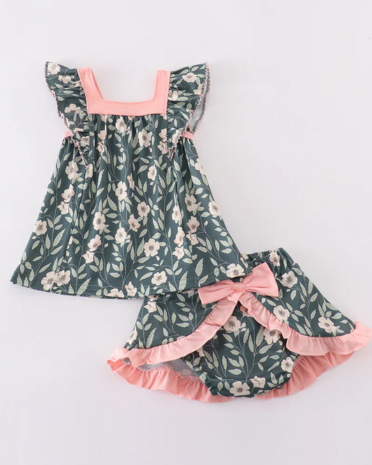 Green Bloom Print Set
