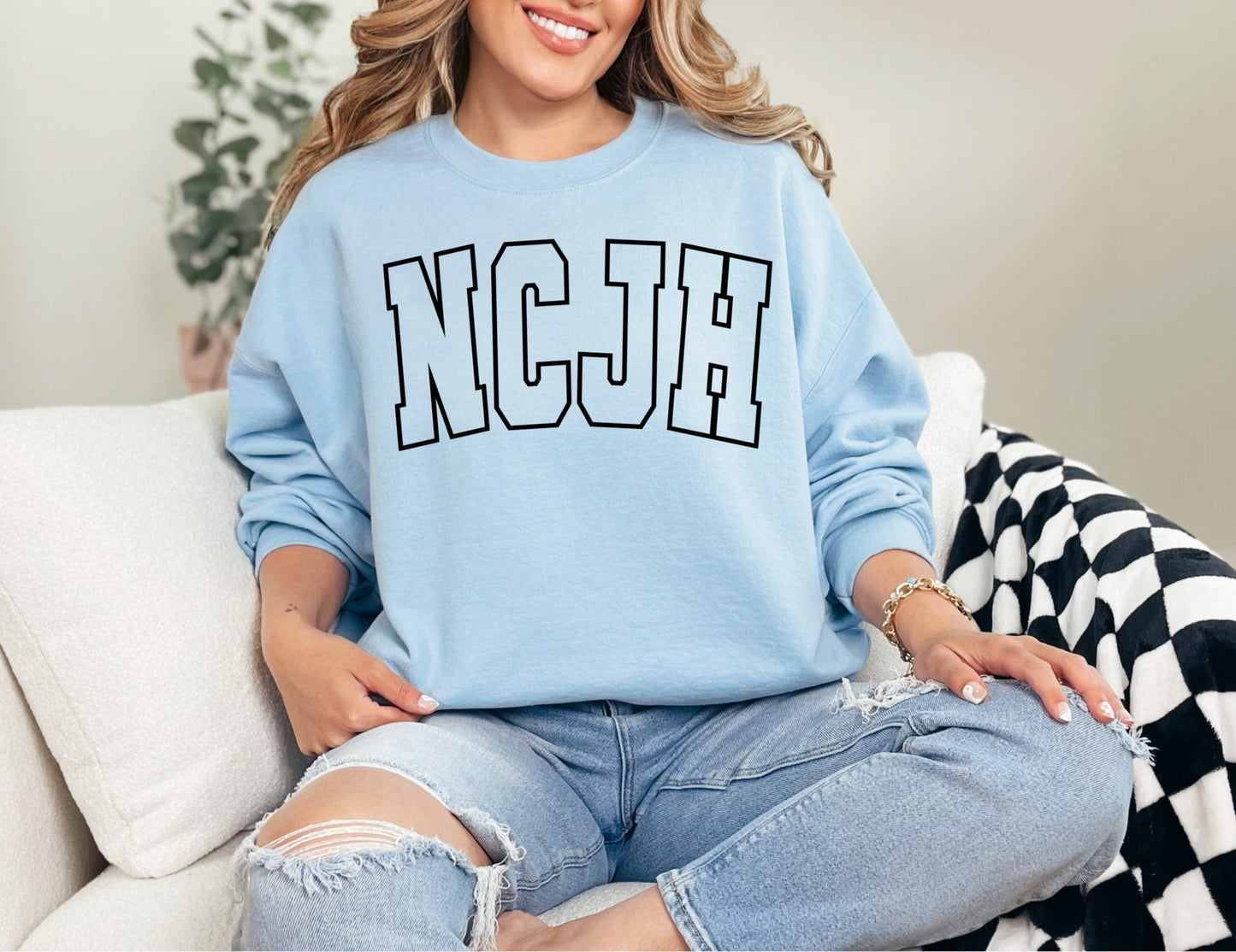 NCJH Black Puff Adult Blue Sweatshirt