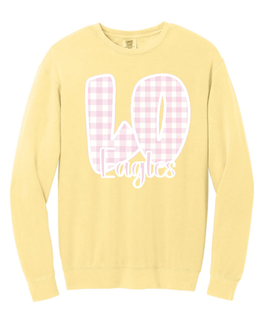 LO Pink Gingham Comfort Colors