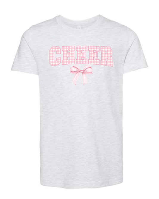 Cheer Pink Gingham Ash Tee