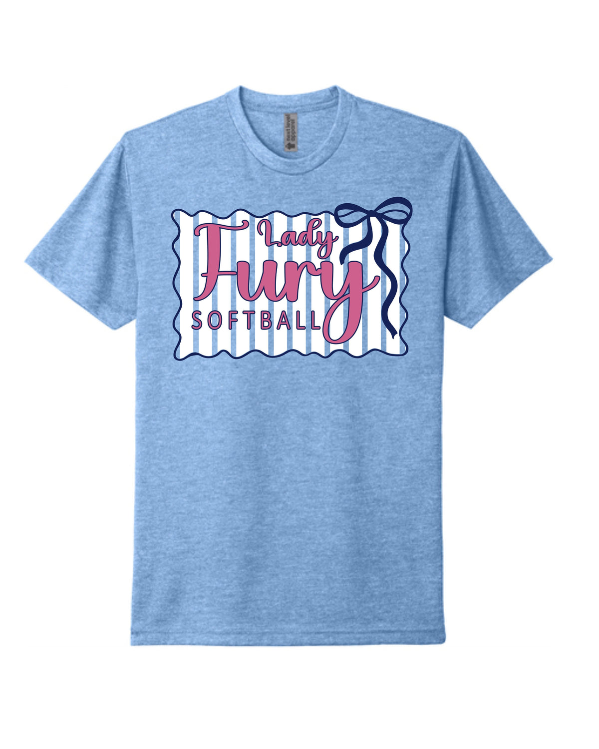 LF Lt. Blue Stripe Bow Tee