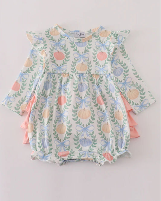 Pumpkin Bow Ruffle Bubble