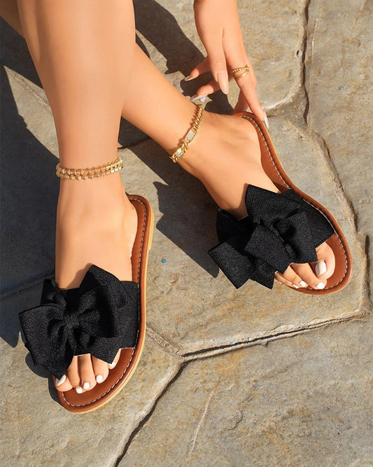 Black Bow Knot Sandals