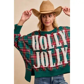 Holly Jolly Plaid Sweatshirt