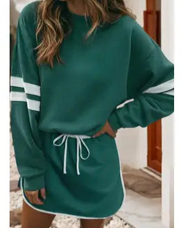 Green Drop Shoulder Set