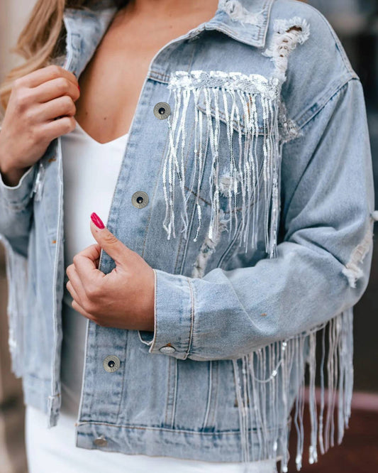 Fringe Denim Jacket