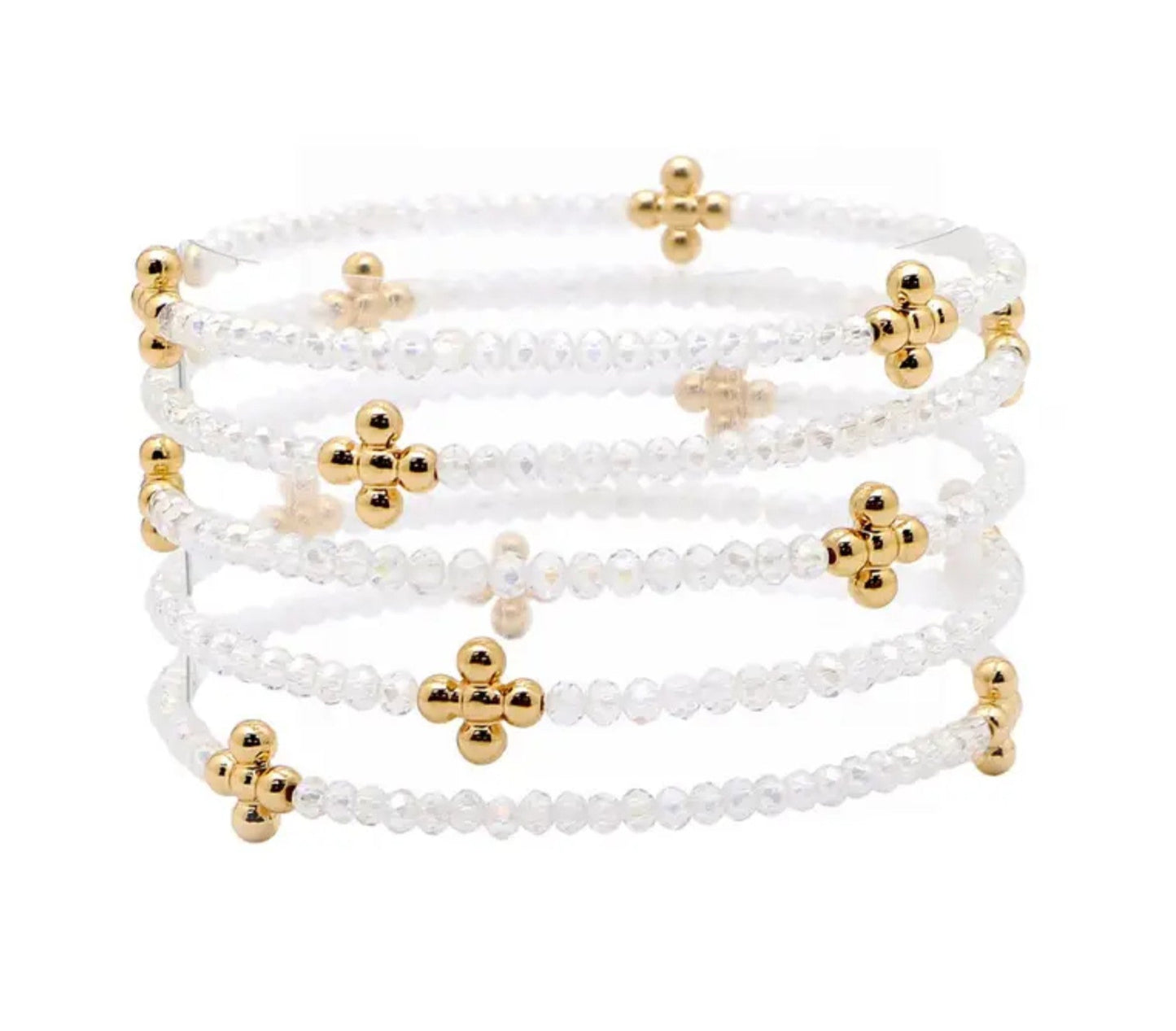 Cross Ball Clear Bracelets