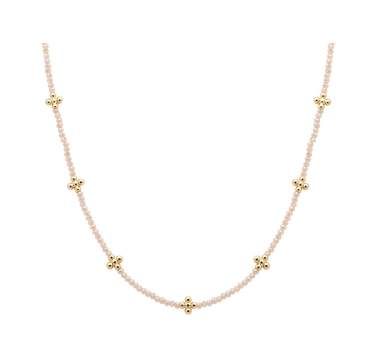 Pink Glass Beaded Necklace