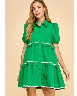 Green Zigzag Dress