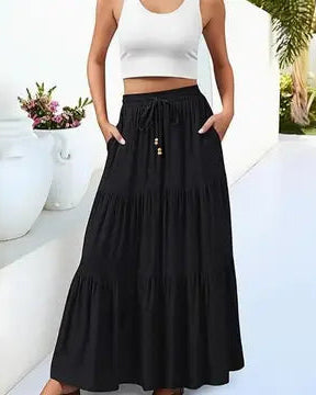 Tiered Flowy Maxi Skirt