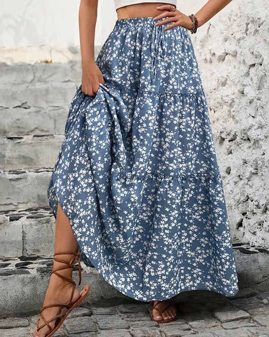 Floral Slicing Skirt