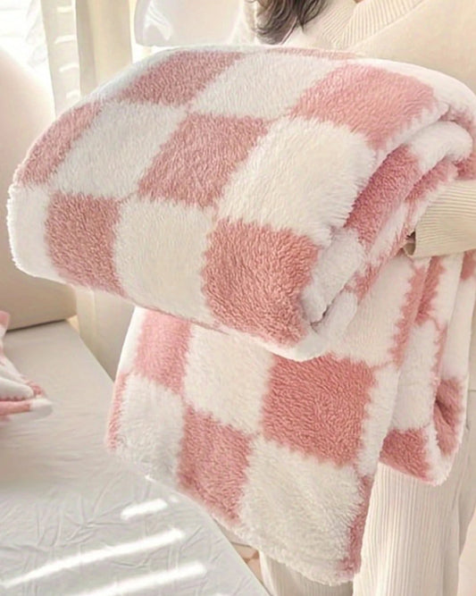 Pink Checkered Blanket