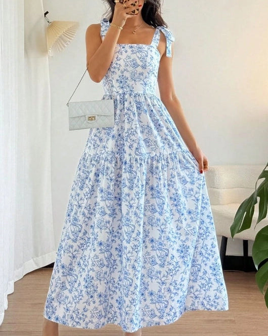 Blue Floral Maxi Dress