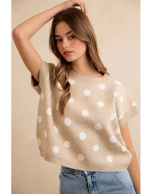 Polka Dot Knit Top