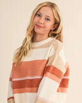 Round Neck Stripe Sweater