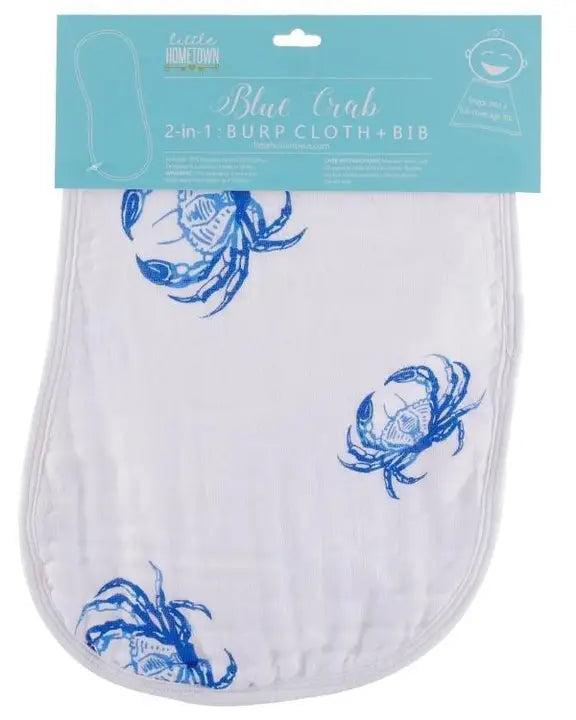 Blue Crab Burp Cloth & Bib