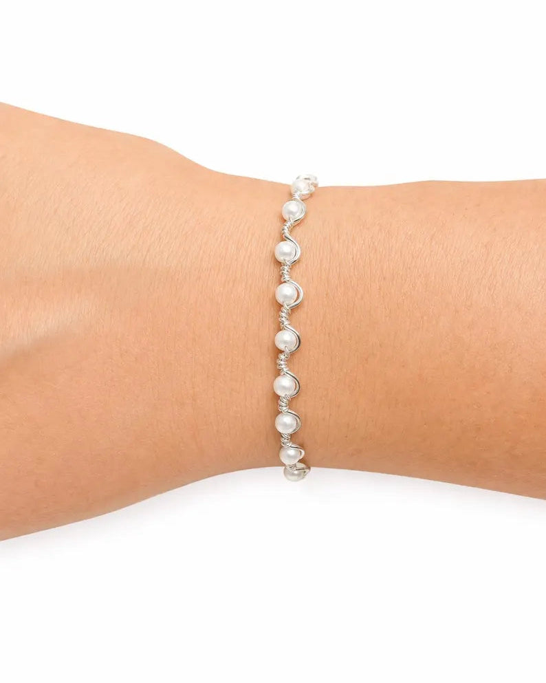 Pearl Wire Wrapped Bracelet