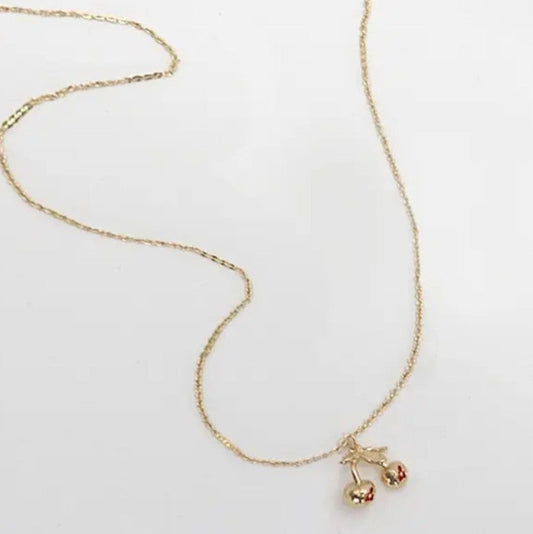 Mini Cherry Charm Necklace