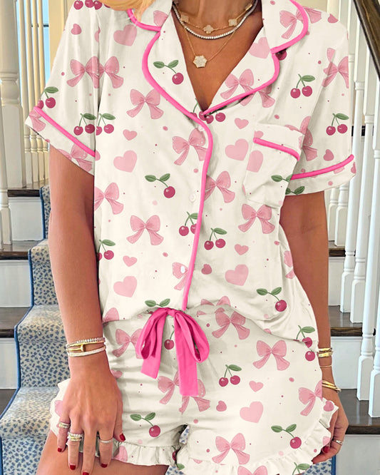 Bow Fruit Pajama Set