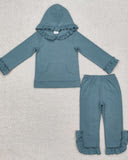Lt. Teal Ruffle Pants Set