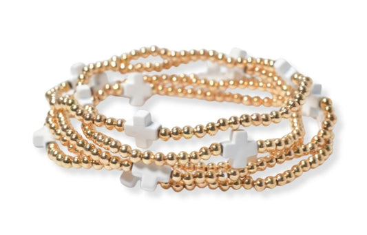 White Cross Ball Bracelet