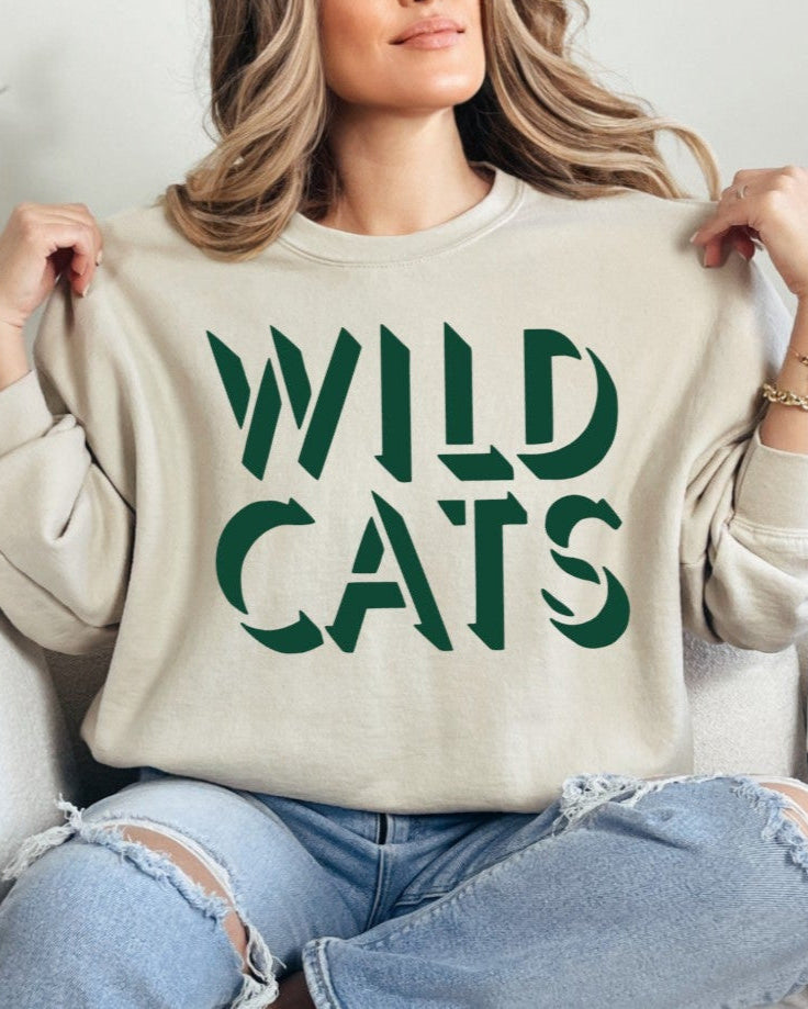 Wildcat Offset Adult Sand Sweatshirt