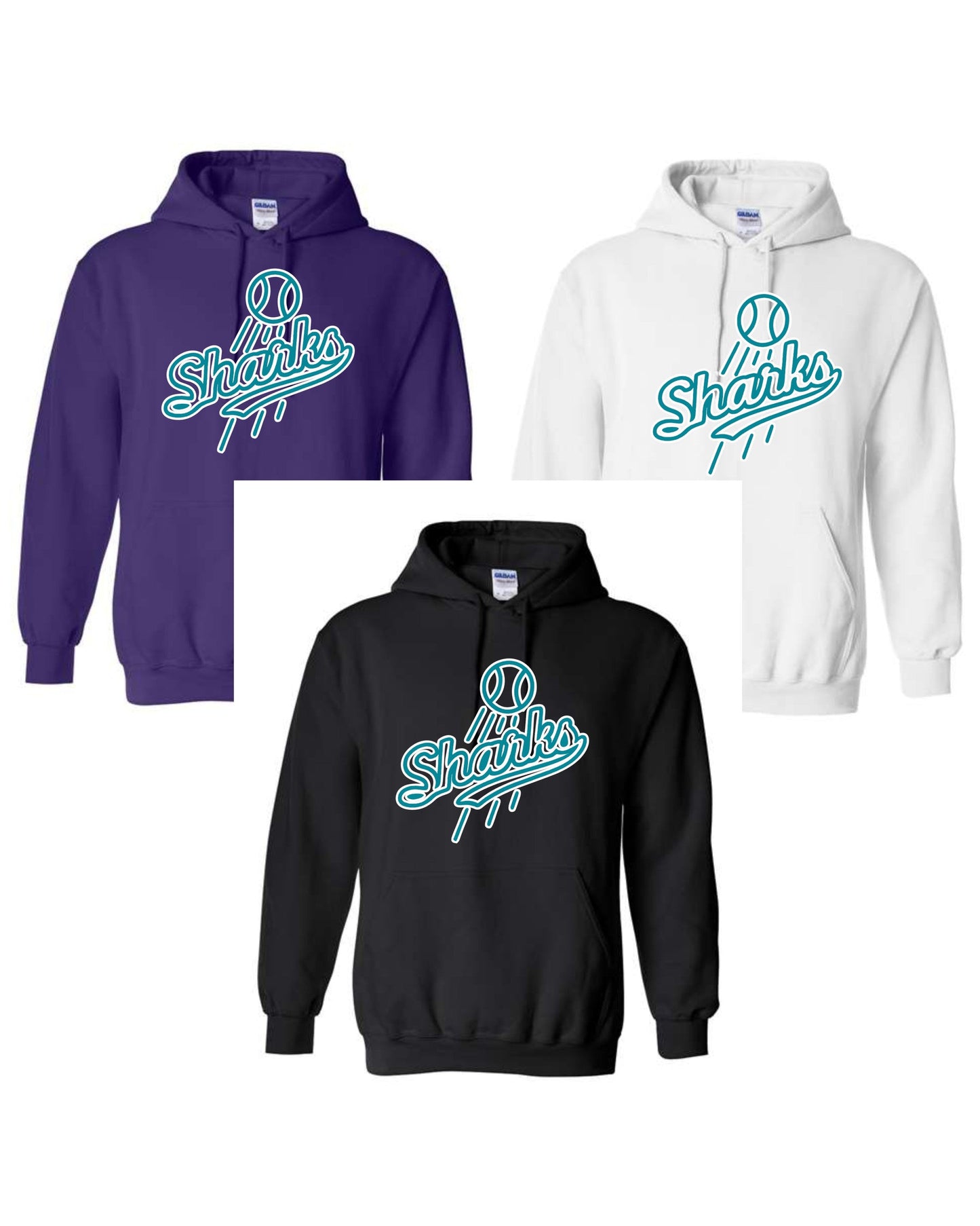 2 Color Shark Logo Hoodie